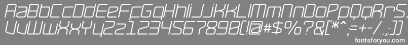 RavepartyOblique-fontti – valkoiset fontit harmaalla taustalla