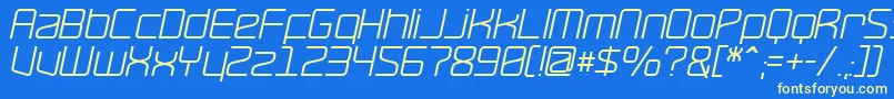 RavepartyOblique Font – Yellow Fonts on Blue Background