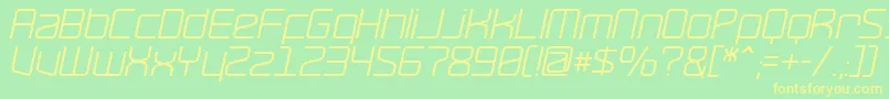 Шрифт RavepartyOblique – жёлтые шрифты на зелёном фоне