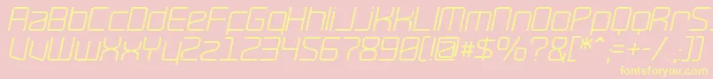 Шрифт RavepartyOblique – жёлтые шрифты на розовом фоне