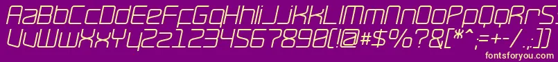 Шрифт RavepartyOblique – жёлтые шрифты на фиолетовом фоне