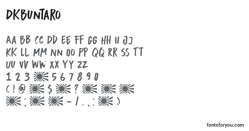 Czcionka DkBuntaro – alfabet, cyfry, specjalne znaki