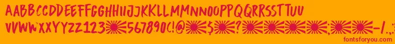 Fonte DkBuntaro – fontes vermelhas em um fundo laranja