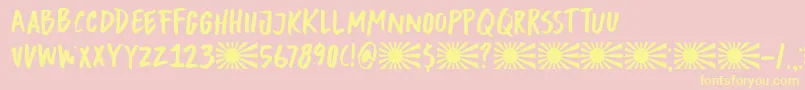 DkBuntaro Font – Yellow Fonts on Pink Background