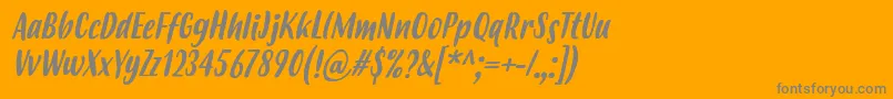 フォントBudidayaItalic – オレンジの背景に灰色の文字