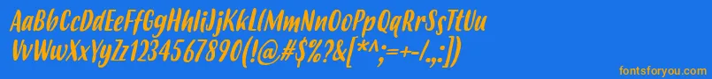 Шрифт BudidayaItalic – оранжевые шрифты на синем фоне