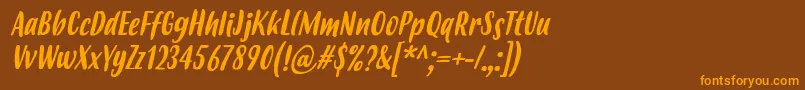 Шрифт BudidayaItalic – оранжевые шрифты на коричневом фоне