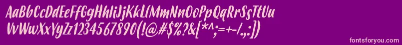 BudidayaItalic Font – Pink Fonts on Purple Background