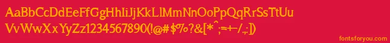 ASongForJenniferBold Font – Orange Fonts on Red Background