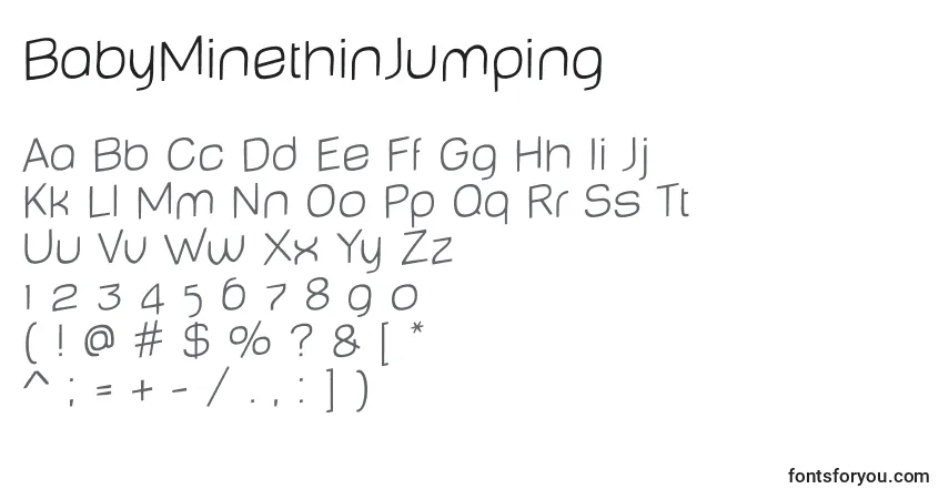 BabyMinethinJumping Font – alphabet, numbers, special characters