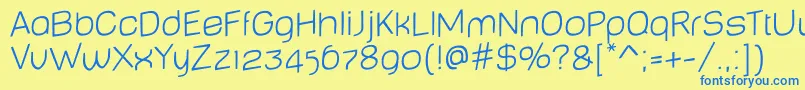 BabyMinethinJumping Font – Blue Fonts on Yellow Background