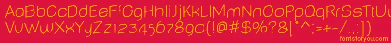 BabyMinethinJumping Font – Orange Fonts on Red Background