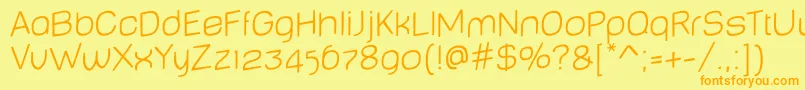 BabyMinethinJumping Font – Orange Fonts on Yellow Background