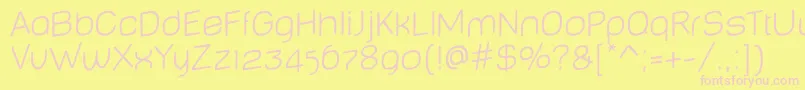 Więcej informacji o czcionce BabyMinethinJumping Czcionka BabyMinethinJumping – różowe czcionki na żółtym tle