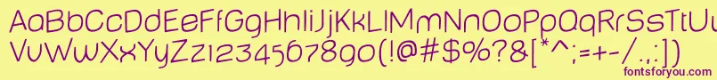 BabyMinethinJumping Font – Purple Fonts on Yellow Background