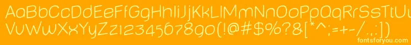 BabyMinethinJumping-Schriftart – Gelbe Schriften auf orangefarbenem Hintergrund