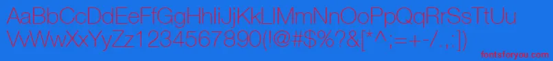 ContextRepriseThinSsiThin-Schriftart – Rote Schriften auf blauem Hintergrund