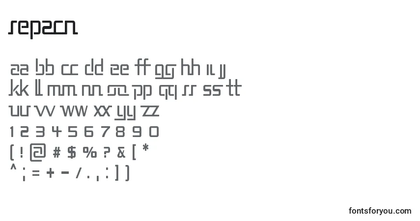 Schriftart Rep2cn – Alphabet, Zahlen, spezielle Symbole