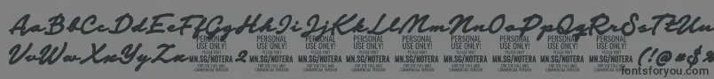 Notera2blackPersonal Font – Black Fonts on Gray Background