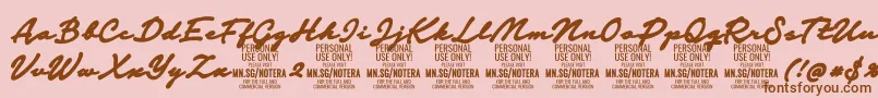 Notera2blackPersonal Font – Brown Fonts on Pink Background