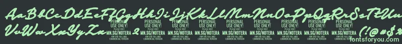 Notera2blackPersonal Font – Green Fonts on Black Background