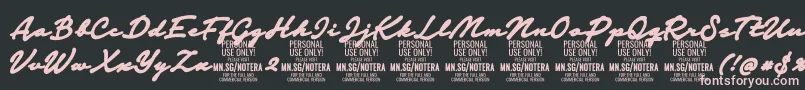 Notera2blackPersonal Font – Pink Fonts on Black Background