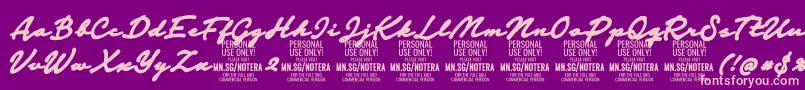 Notera2blackPersonal Font – Pink Fonts on Purple Background