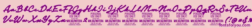 Czcionka Notera2blackPersonal – fioletowe czcionki na różowym tle