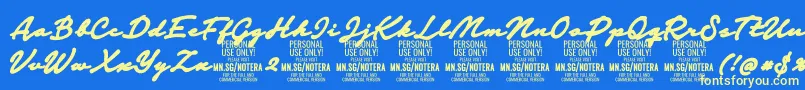 Notera2blackPersonal Font – Yellow Fonts on Blue Background