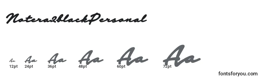 Notera2blackPersonal Font Sizes
