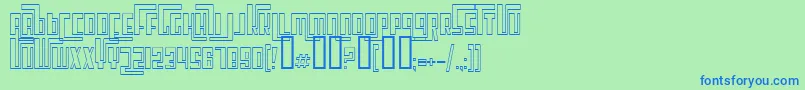 CosmicAgeOutline-fontti – siniset fontit vihreällä taustalla