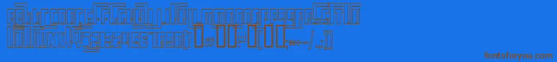 CosmicAgeOutline Font – Brown Fonts on Blue Background