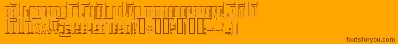 CosmicAgeOutline-fontti – ruskeat fontit oranssilla taustalla