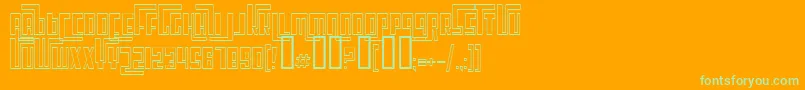 CosmicAgeOutline Font – Green Fonts on Orange Background