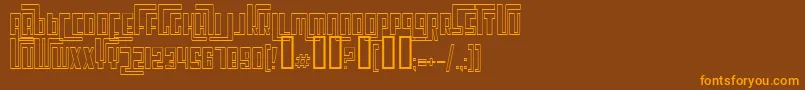 fuente CosmicAgeOutline – Fuentes Naranjas Sobre Fondo Marrón