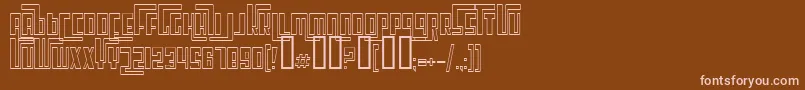 CosmicAgeOutline-fontti – vaaleanpunaiset fontit ruskealla taustalla