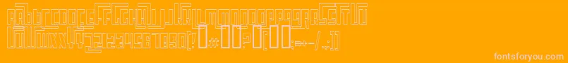 CosmicAgeOutline-Schriftart – Rosa Schriften auf orangefarbenem Hintergrund