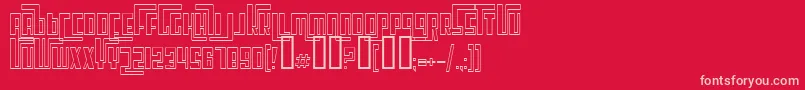 Шрифт CosmicAgeOutline – розовые шрифты на красном фоне