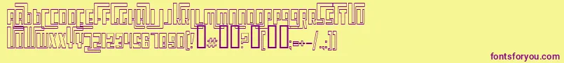 フォントCosmicAgeOutline – 紫色のフォント、黄色の背景