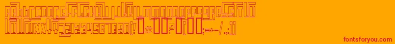 CosmicAgeOutline Font – Red Fonts on Orange Background