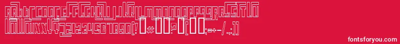 フォントCosmicAgeOutline – 赤い背景に白い文字