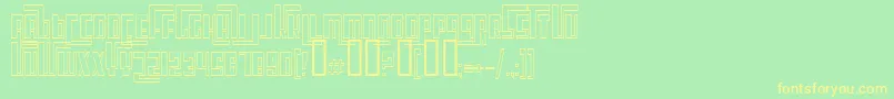 CosmicAgeOutline Font – Yellow Fonts on Green Background