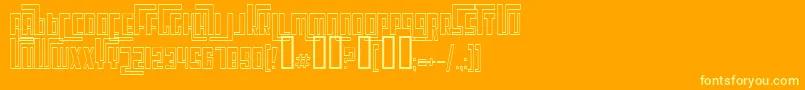 CosmicAgeOutline Font – Yellow Fonts on Orange Background