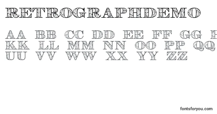 Retrographdemo Font – alphabet, numbers, special characters