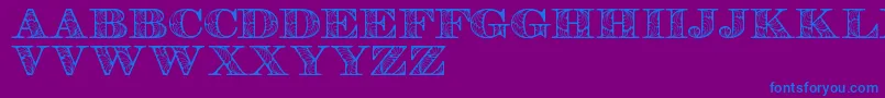 フォントRetrographdemo – 紫色の背景に青い文字
