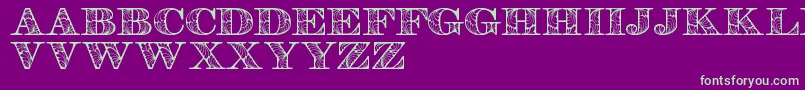 Retrographdemo-fontti – vihreät fontit violetilla taustalla