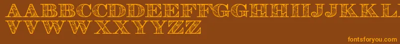 Retrographdemo Font – Orange Fonts on Brown Background