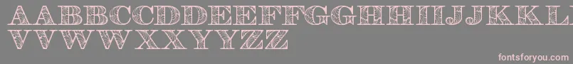Retrographdemo-fontti – vaaleanpunaiset fontit harmaalla taustalla