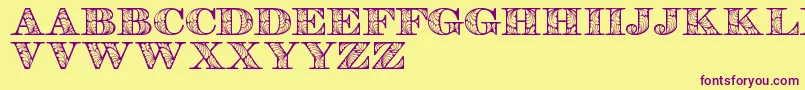 Шрифт Retrographdemo – фиолетовые шрифты на жёлтом фоне
