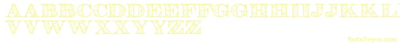Retrographdemo-fontti – keltaiset fontit valkoisella taustalla